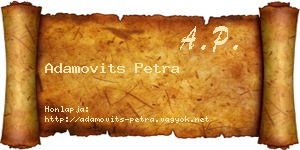 Adamovits Petra névjegykártya